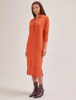 Eleanor Wool Knit Dress - Orange 15 Eleanor Wool Knit Dress - Orange -Cheap Closet Curation Store SP24 D496 ELEANOR ORANGE LS 383