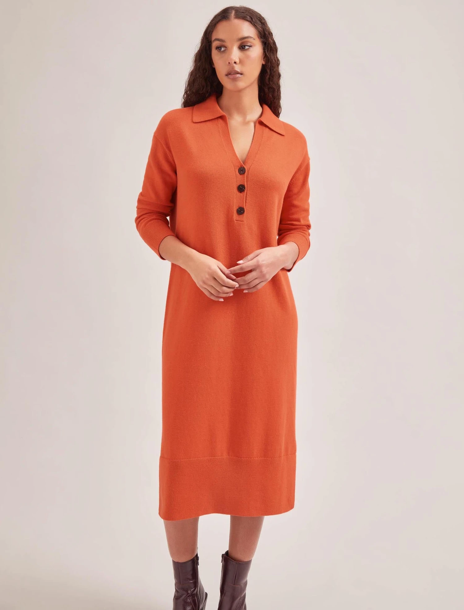 Eleanor Wool Knit Dress - Orange 6 Eleanor Wool Knit Dress - Orange - Image 4