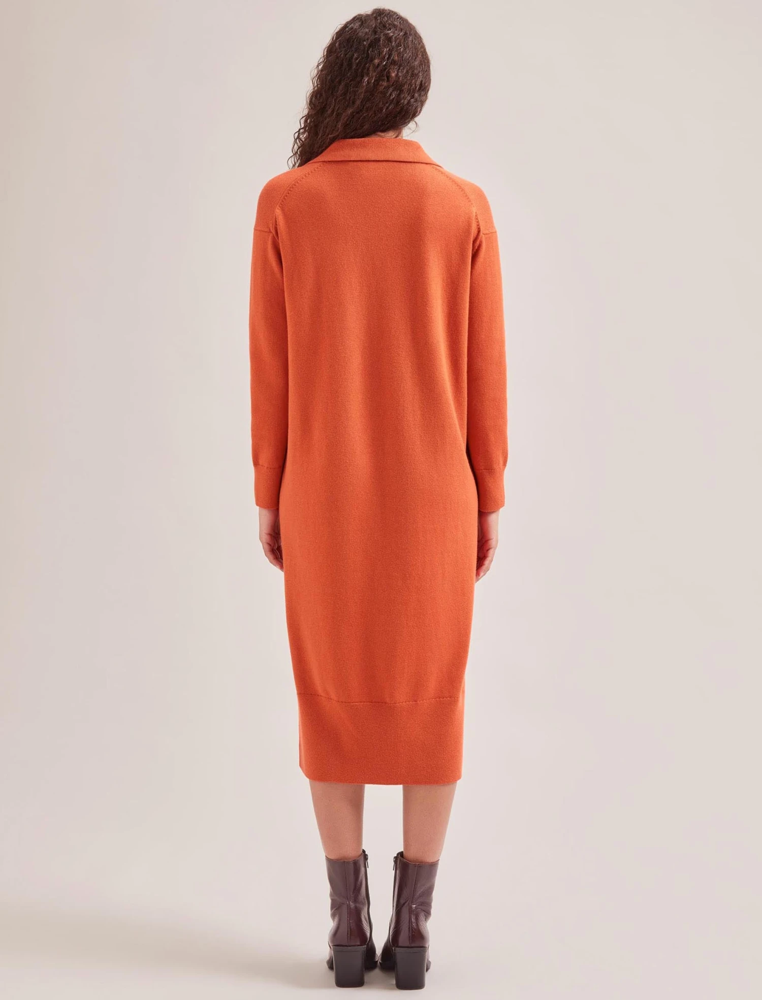 Eleanor Wool Knit Dress - Orange 9 Eleanor Wool Knit Dress - Orange - Image 7