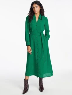 Fallon Techni Voile Maxi Dress - Emerald Green -Cheap Closet Curation Store SP24 D601 FALLON EMERALDGREEN LS 1191
