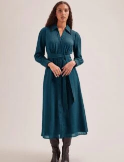 Fallon Techni Voile Maxi Dress - Petrol -Cheap Closet Curation Store SP24 D601 FALLON PETROL LS 2476