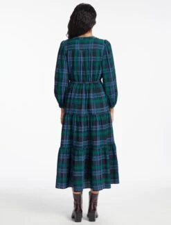 Alice Organic Cotton Seersucker Maxi Dress - Navy Green 14 Alice Organic Cotton Seersucker Maxi Dress - Navy Green -Cheap Closet Curation Store SP24 D607 ALICE NAVY GREEN LS 1138