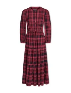 Alice Organic Cotton Seersucker Maxi Dress - Red Black 15 Alice Organic Cotton Seersucker Maxi Dress - Red Black -Cheap Closet Curation Store SP24 D607 ALICE REDBLACK LS