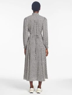 Elspeth Maxi Dress - Ecru Black Trellis Print -Cheap Closet Curation Store SP24 D610 ELPETH ECRU BLACK TRELLIS PRINT LS 287