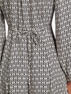 Elspeth Maxi Dress - Ecru Black Trellis Print -Cheap Closet Curation Store SP24 D610 ELPETH ECRU BLACK TRELLIS PRINT LS 291