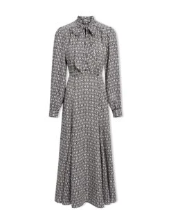 Elspeth Maxi Dress - Ecru Black Trellis Print -Cheap Closet Curation Store SP24 D610 ELSPETH ECRUBLACKTRELLISPRINT LS