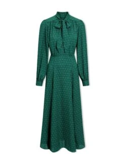 Elspeth Maxi Dress - Green Black Trellis Print -Cheap Closet Curation Store SP24 D610 ELSPETH GREENBLACKTRELLISPRINT LS