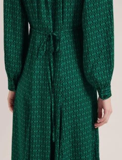 Elspeth Maxi Dress - Green Black Trellis Print -Cheap Closet Curation Store SP24 D610 ELSPETH GREENBLACKTRELLISPRINT LS 16785