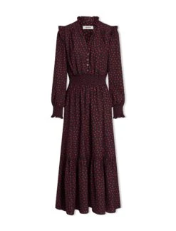 Saskia Maxi Dress - Black Red Polka Dot Print -Cheap Closet Curation Store SP24 D613 SASKIA BLACKREDPOLKADOTPRINT LS 1823