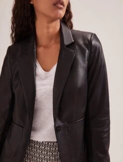 Jayden Leather Blazer - Black -Cheap Closet Curation Store SP24 JK49 JAYDEN BLACK LS 1016