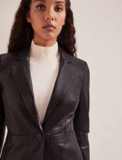 Jayden Leather Blazer - Black -Cheap Closet Curation Store SP24 JK49 JAYDEN BLACK LS 902