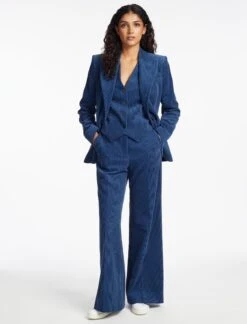 Gene Corduroy Blazer - Blue -Cheap Closet Curation Store SP24 JK59 GENE BLUE LS 310