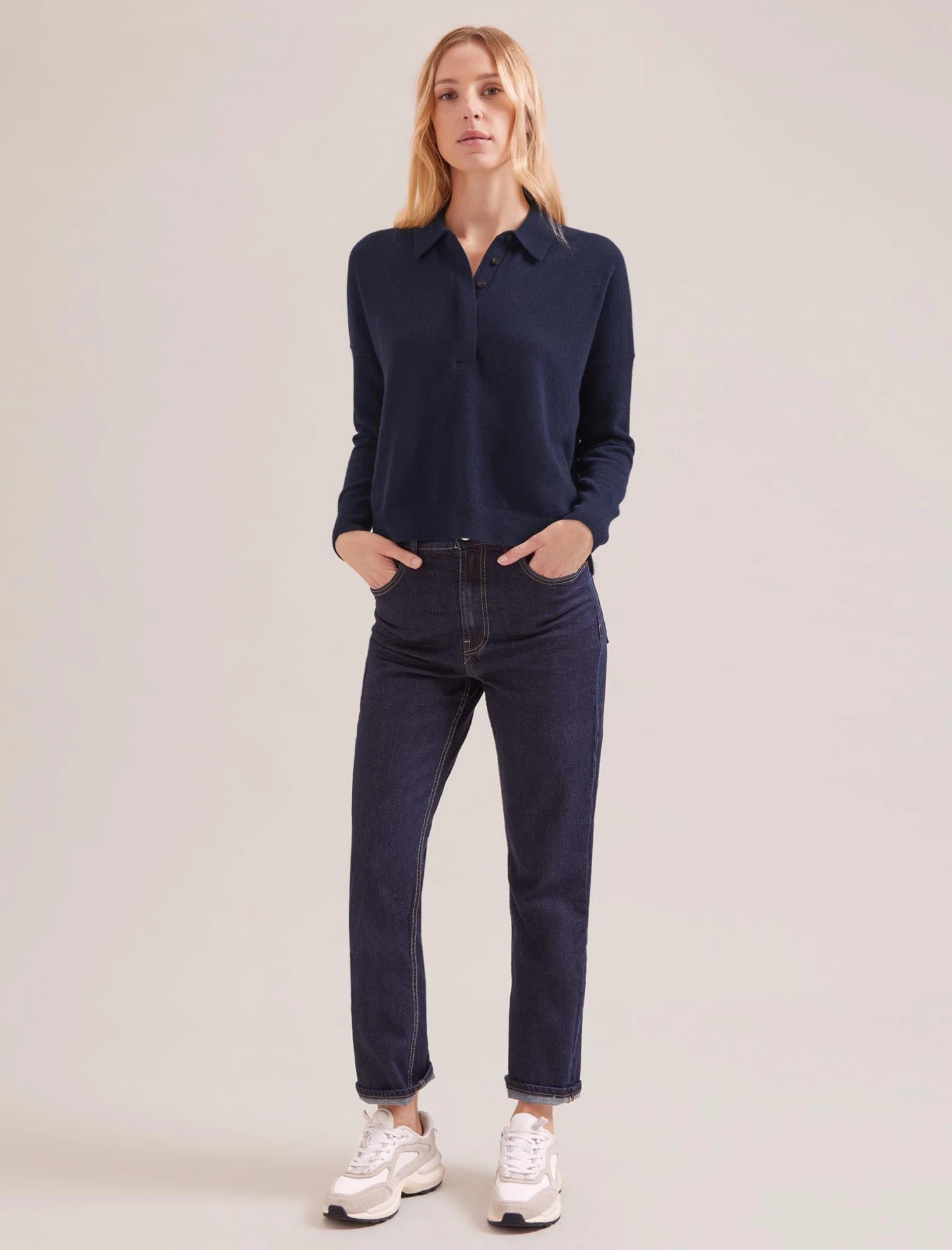 Kelly Cashmere Jumper - Navy 4 Kelly Cashmere Jumper - Navy - Image 2