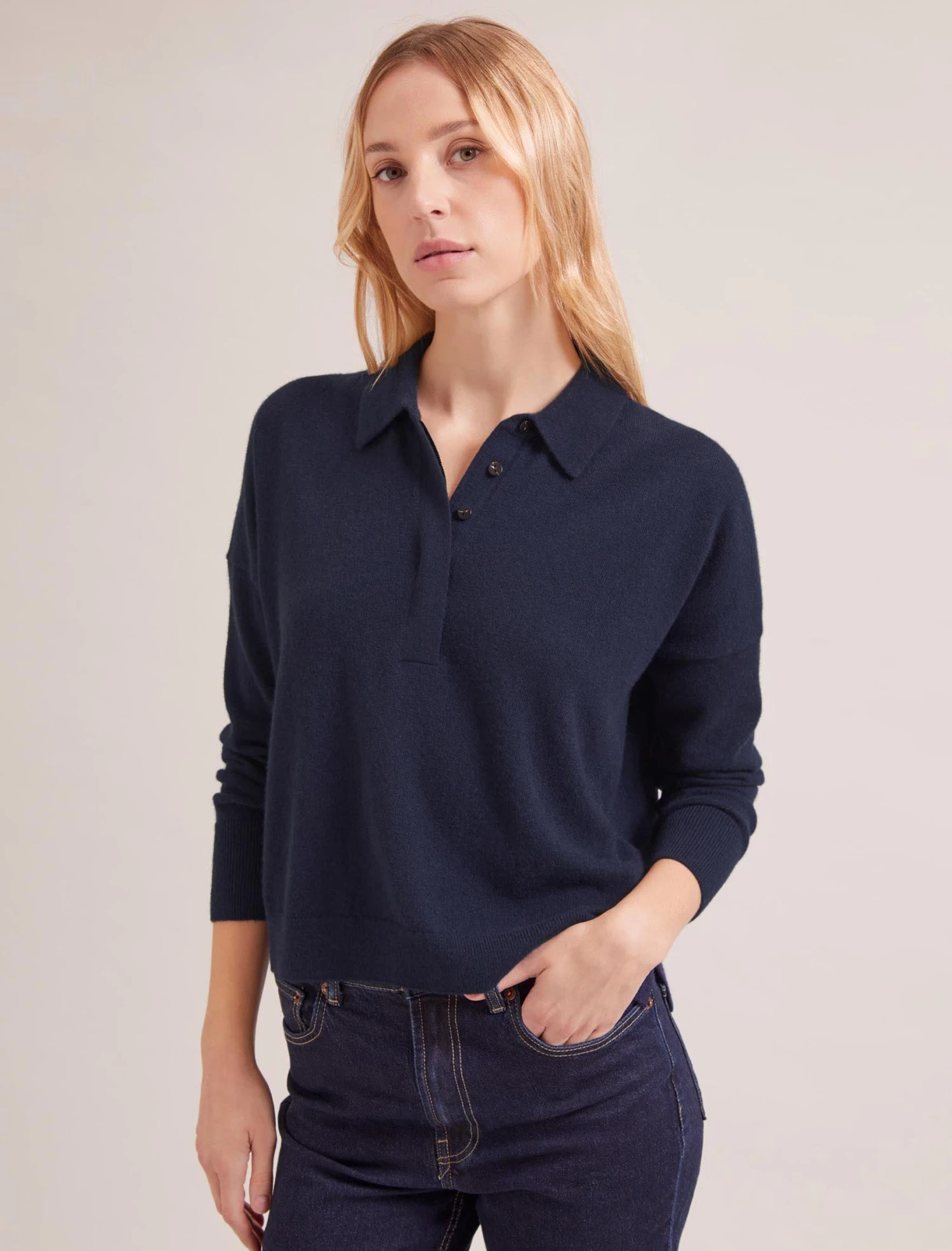 Kelly Cashmere Jumper - Navy 3 Kelly Cashmere Jumper - Navy