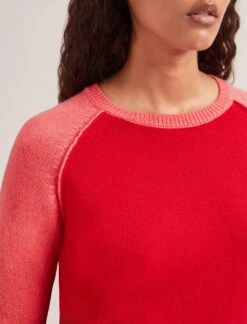 Drew Cashmere Jumper - Red Pink Colourblock -Cheap Closet Curation Store SP24 K172 DREW REDPINKCOLOURBLOCK LS 1950