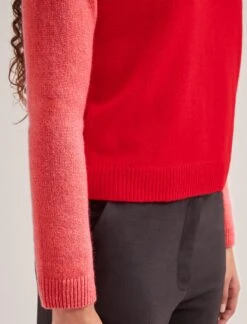 Drew Cashmere Jumper - Red Pink Colourblock -Cheap Closet Curation Store SP24 K172 DREW REDPINKCOLOURBLOCK LS 1954