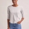 Maia Cotton Silk Blend T-Shirt - Pale Grey Melange -Cheap Closet Curation Store SP24 K174 MAIA PALEGREYMELANGE LS 00141
