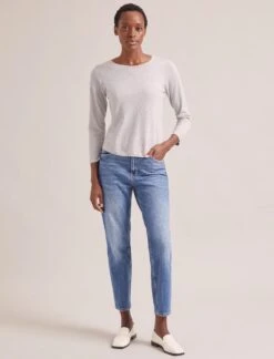 Maia Cotton Silk Blend T-Shirt - Pale Grey Melange 12 Maia Cotton Silk Blend T-Shirt - Pale Grey Melange -Cheap Closet Curation Store SP24 K174 MAIA PALEGREYMELANGE LS 2351