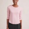 Maia Cotton Silk Blend T-Shirt - Pale Pink -Cheap Closet Curation Store SP24 K174 MAIA PALEGREYMELANGE LS 23511