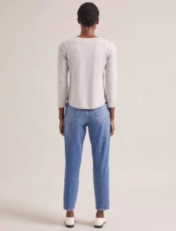 Maia Cotton Silk Blend T-Shirt - Pale Grey Melange 14 Maia Cotton Silk Blend T-Shirt - Pale Grey Melange -Cheap Closet Curation Store SP24 K174 MAIA PALEGREYMELANGE LS 2391