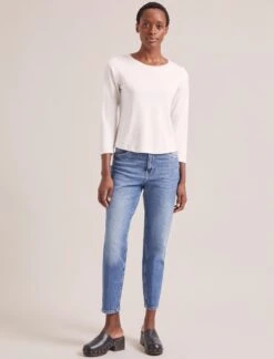 Maia Cotton Silk Blend T-Shirt - White -Cheap Closet Curation Store SP24 K174 MAIA WHITE LS 1506