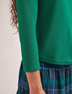 Morgan Cotton Silk Blend T-Shirt - Emerald Green -Cheap Closet Curation Store SP24 K175 MORGAN EMERALDGREEN LS 1894