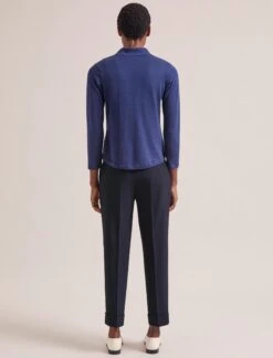 Morgan Cotton Silk Blend T-Shirt - Navy -Cheap Closet Curation Store SP24 K175 MORGAN NAVY LS 1941