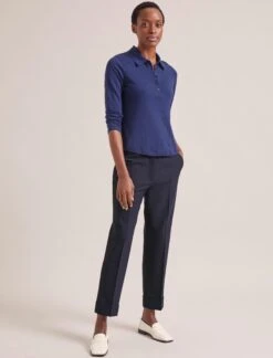 Morgan Cotton Silk Blend T-Shirt - Navy -Cheap Closet Curation Store SP24 K175 MORGAN NAVY LS 1954