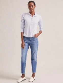 Morgan Cotton Silk Blend T-Shirt - Pale Blue -Cheap Closet Curation Store SP24 K175 MORGAN PALEBLUE LS 0073