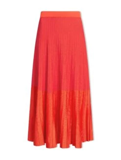 Colette Contrast Hem Skirt - Orange -Cheap Closet Curation Store SP24 K17 COLETTE ORANGE LS