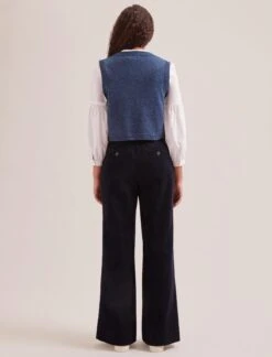 Wesley Cashmere Blend V Neck Waistcoat - Denim Blue -Cheap Closet Curation Store SP24 K82 WESLEY DENIMBLUE LS 1551