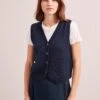Wesley Cashmere Blend V Neck Waistcoat - Navy -Cheap Closet Curation Store SP24 K82 WESLEY NAVY LS 0864