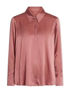 Skyla Silk Satin Shirt - Blush -Cheap Closet Curation Store SP24 S88 SKYLA BLUSH LS
