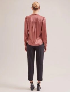 Bailey Silk Satin Shirt - Blush 14 Bailey Silk Satin Shirt - Blush -Cheap Closet Curation Store SP24 S89 BAILEY BLUSH LS 19047