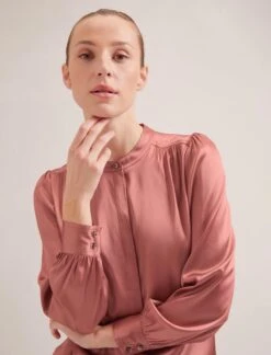 Bailey Silk Satin Shirt - Blush 11 Bailey Silk Satin Shirt - Blush -Cheap Closet Curation Store SP24 S89 BAILEY BLUSH LS 19099