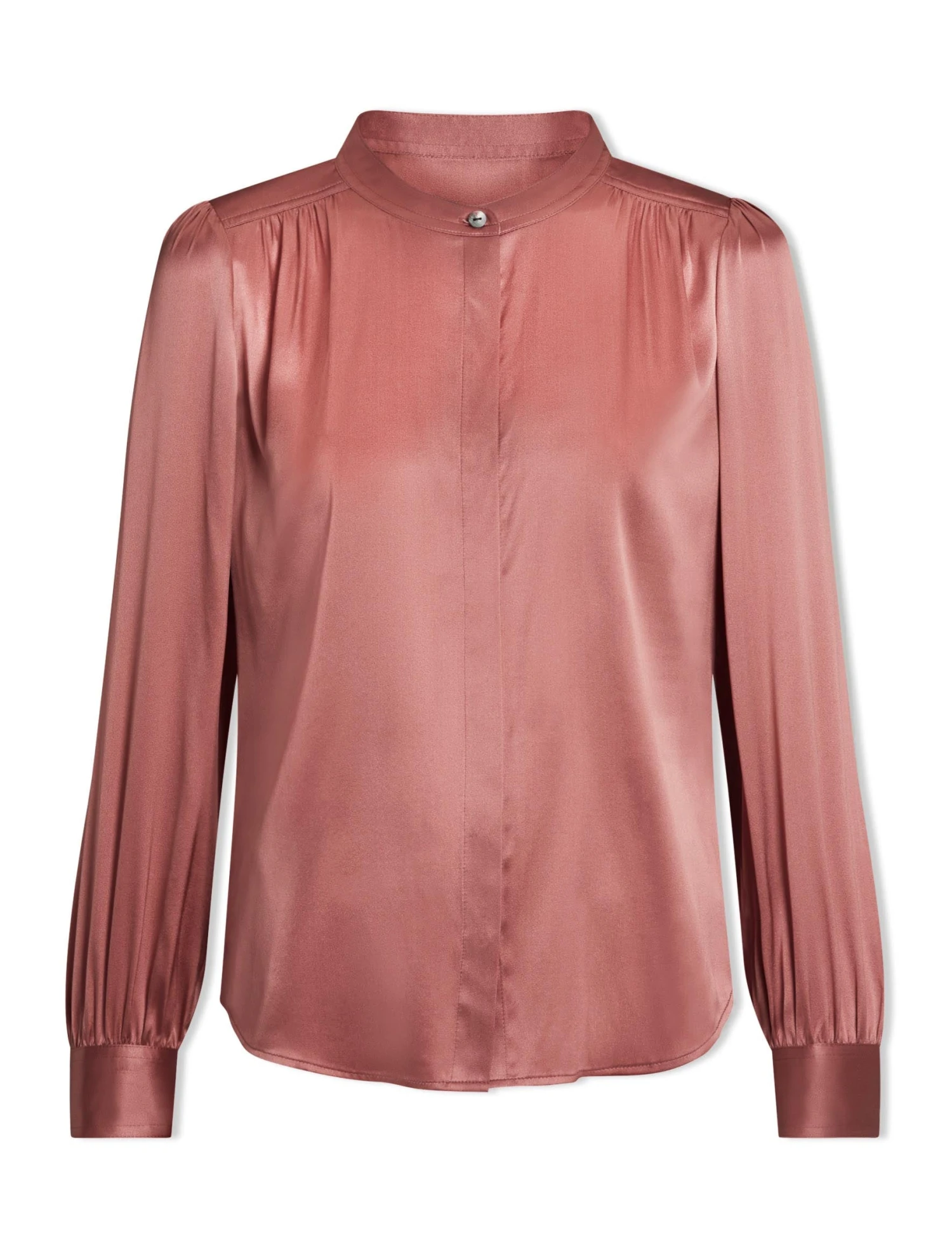 Bailey Silk Satin Shirt - Blush 9 Bailey Silk Satin Shirt - Blush - Image 7