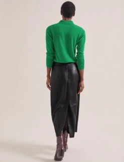 Arlo Leather Maxi Pencil Skirt - Black -Cheap Closet Curation Store SP24 SK177 ARLO BLACK LS 0153