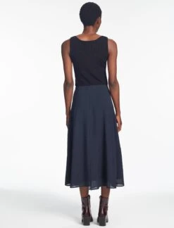 Sonia Techni Voile Maxi Skirt - Navy -Cheap Closet Curation Store SP24 SK182 SONIA NAVY LS 1117