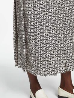 Sienna Maxi Skirt - Ecru Black Trellis Print -Cheap Closet Curation Store SP24 SK183 SIENNA ECRUBLACKTRELLISPRINT LS 093