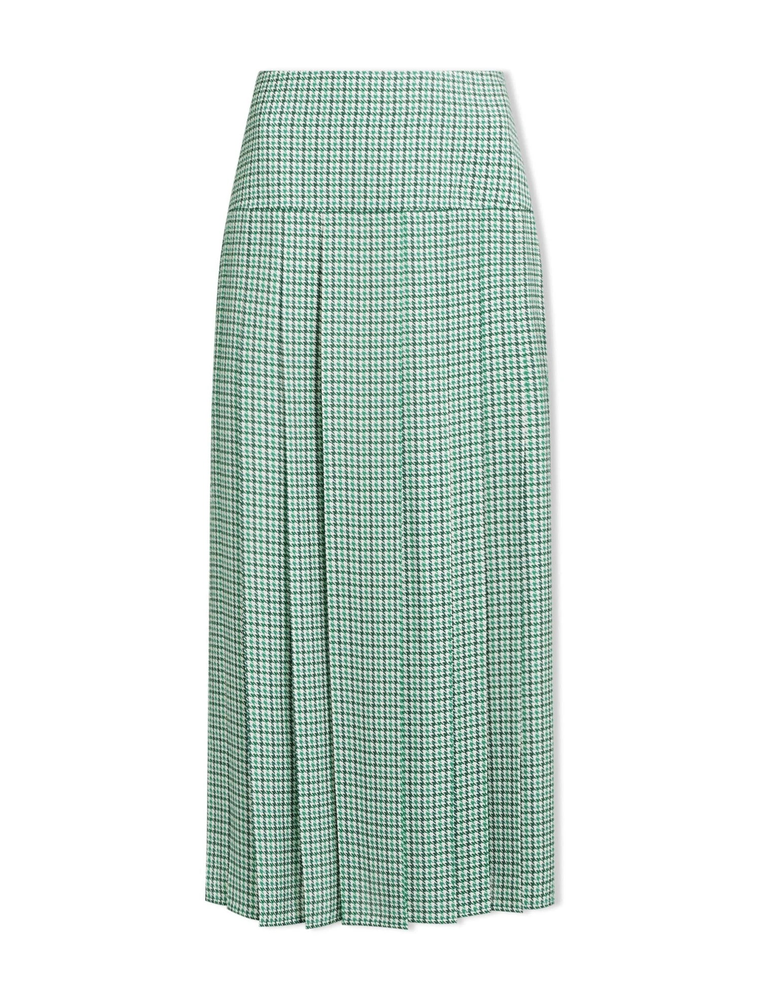 Sienna Maxi Skirt - Ecru Green Houndstooth Print 7 Sienna Maxi Skirt - Ecru Green Houndstooth Print - Image 5
