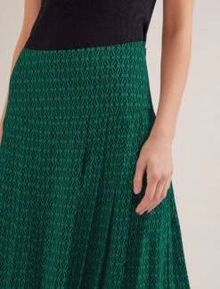 Sienna Maxi Skirt - Green Black Trellis Print -Cheap Closet Curation Store SP24 SK183 SIENNA GREENBLACKTRELLISPRINT LS 17488