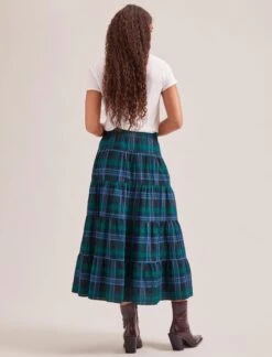 Maria Organic Cotton Seersucker Maxi Skirt - Navy Green 12 Maria Organic Cotton Seersucker Maxi Skirt - Navy Green -Cheap Closet Curation Store SP24 SK185 MARIA NAVYGREEN LS 1342