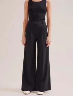 Margot New Wool Wide Leg Trouser - Black -Cheap Closet Curation Store SP24 TR70 MARGOT BLACK LS 17562