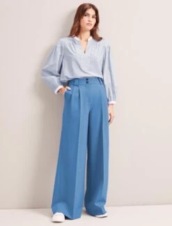 Margot New Wool Wide Leg Trouser - Blue -Cheap Closet Curation Store SP24 TR70 MARGOT BLUE LS 6327