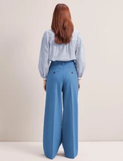 Margot New Wool Wide Leg Trouser - Blue -Cheap Closet Curation Store SP24 TR70 MARGOT BLUE LS 6355