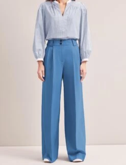 Margot New Wool Wide Leg Trouser - Blue -Cheap Closet Curation Store SP24 TR70 MARGOT BLUE LS 6438