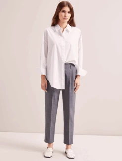 Tristan New Wool Tapered Trouser - Mid Grey -Cheap Closet Curation Store SP24 TR71 TRISTAN MIDGREY LS 0092