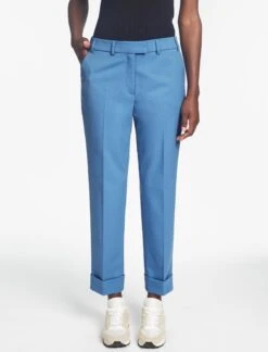 Clement New Wool Turn Up Trouser - Blue -Cheap Closet Curation Store SP24 TR76 CLEMENT BLUE LS 588