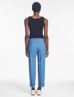 Clement New Wool Turn Up Trouser - Blue -Cheap Closet Curation Store SP24 TR76 CLEMENT BLUE LS 625