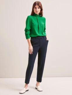 Clement New Wool Easy Waist Turn Up Trouser - Navy -Cheap Closet Curation Store SP24 TR77 CLEMENT NAVY LS 6995